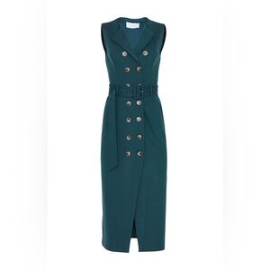 Pearl by Lela Rose Ponte Double Breasted Dress Forrest Green Size 6